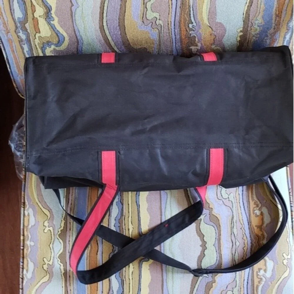 True Religion Black and Red Duffel Bag